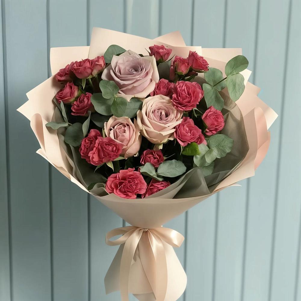 Букет цветов из: Гвоздики и Розы в Мортке
