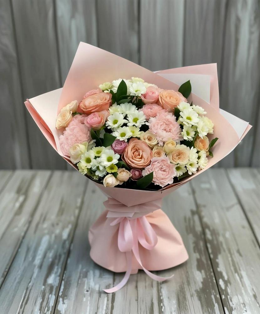 Букет цветов из: Гвоздики, Розы и Хризантемы в Мортке