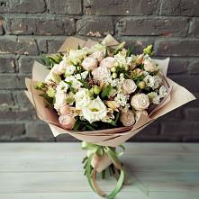 Букет цветов из:  Альстромерии, Розы и Хризантемы в Мортке