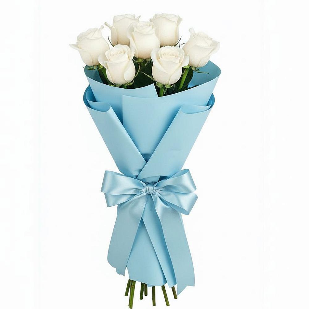 Букет 7 белых роз Проуд в Мортке