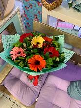 Букет цветов из:  Герберы, Хризантемы и Альстромерии #REPLACE_PRED# Мортке