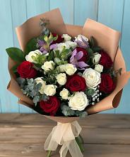 Букет цветов из:  Розы и Альстромерии в Мортке