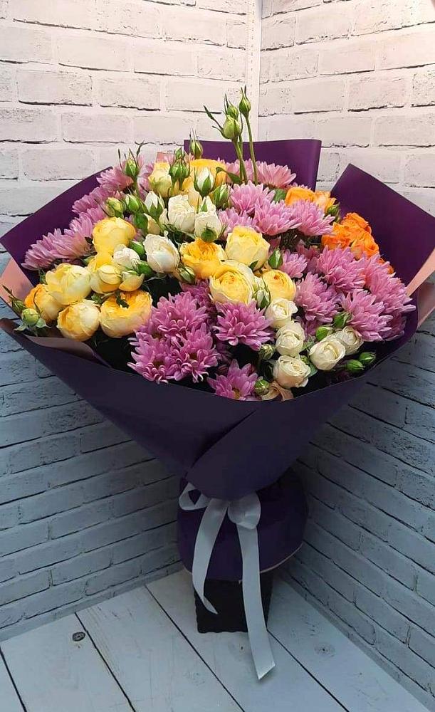 Букет цветов из: Хризантемы и Розы в Мортке