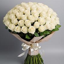 Букет 101 беля роза Белоснежка в Мортке