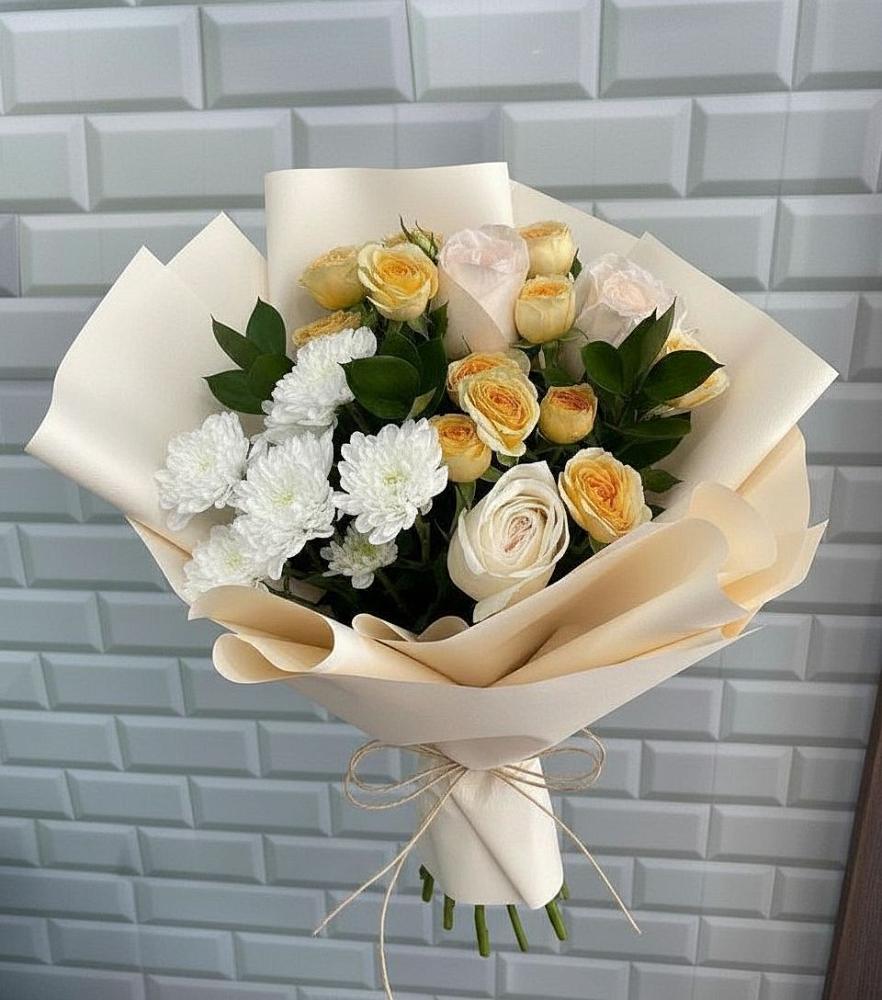 Букет цветов из: Розы и Хризантемы в Мортке