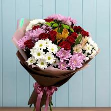 Букет цветов из:  Розы, Хризантемы и Альстромерии в Мортке