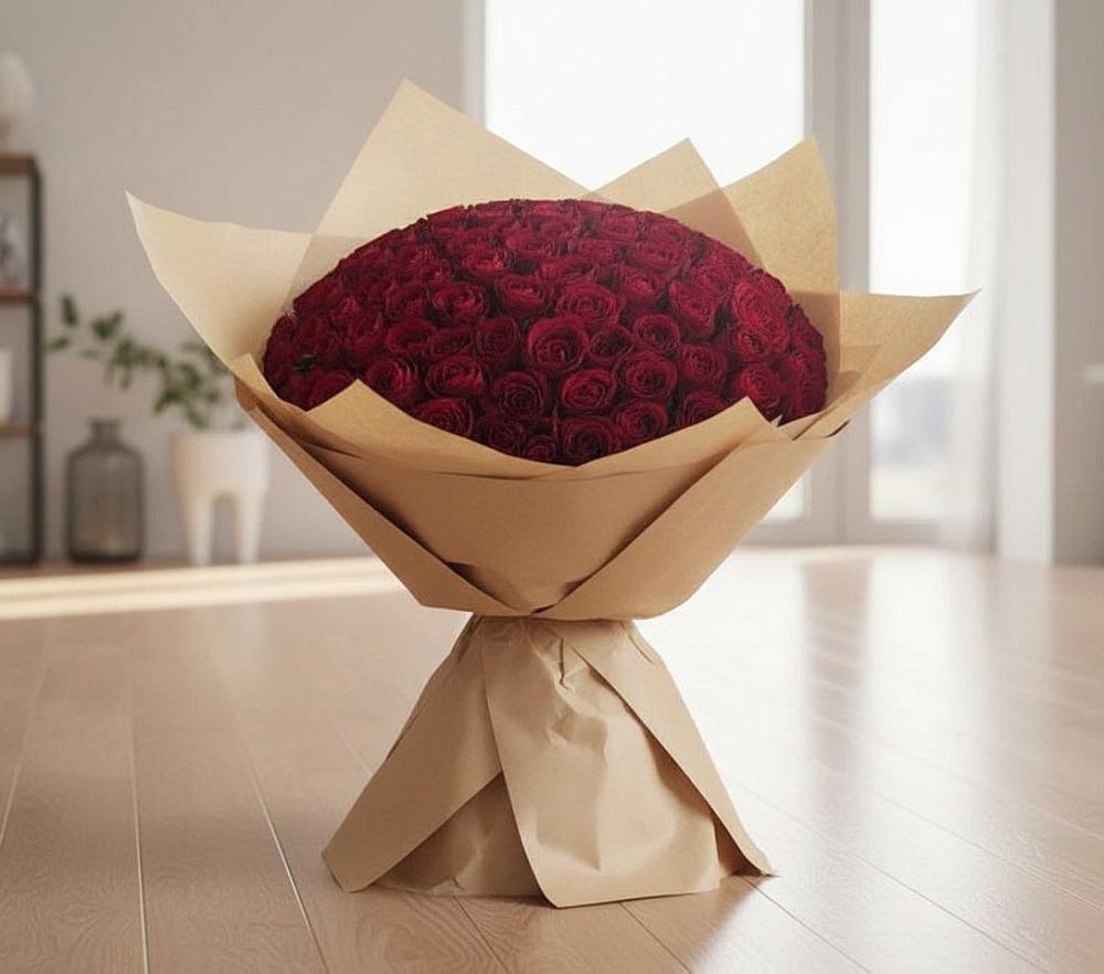 Букет 101 Красная роза в Мортке