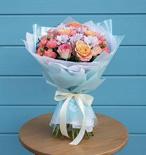 Букет цветов из:  Хризантемы и Розы в Мортке