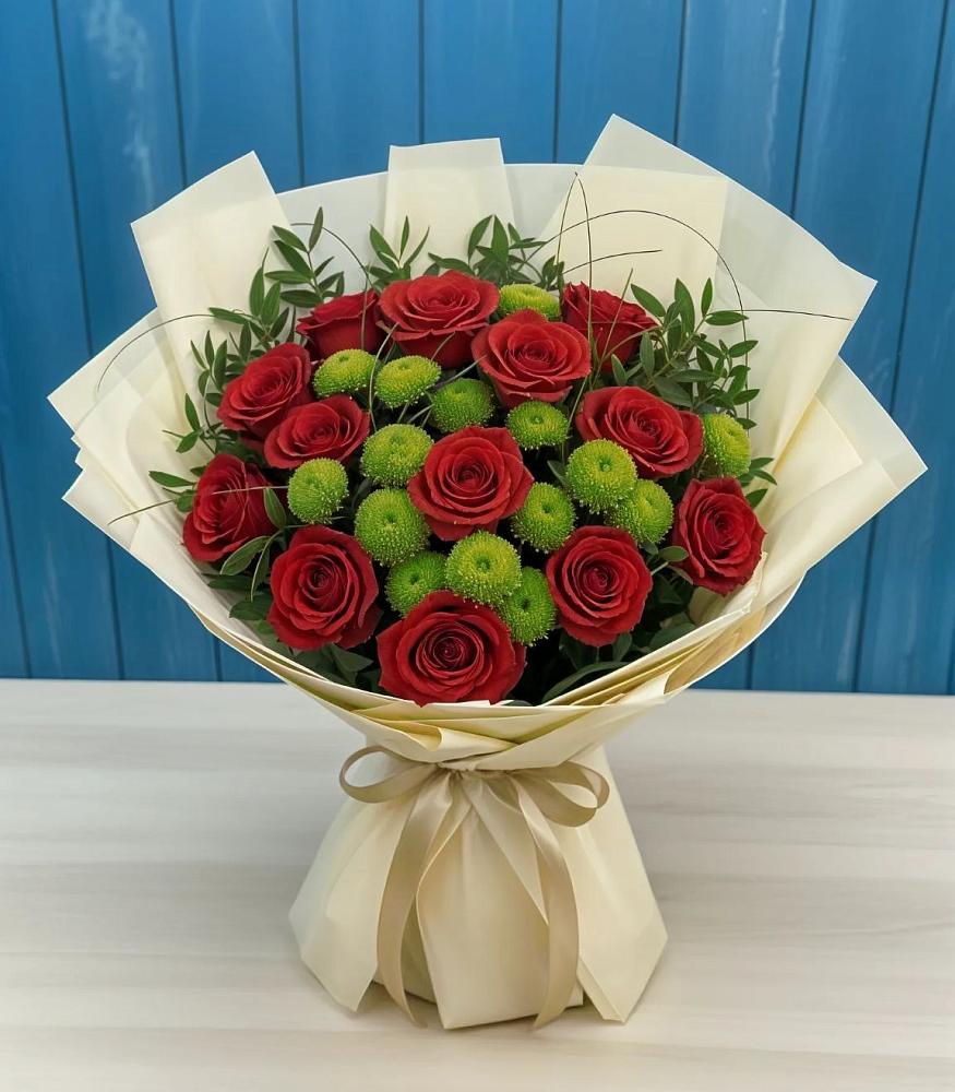 Букет цветов из: Розы и Хризантемы в Мортке