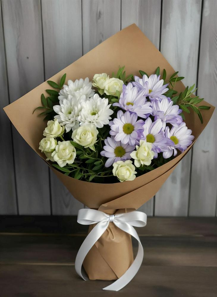 Букет цветов из: Хризантемы и Розы в Мортке